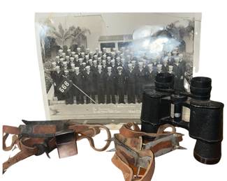 1951 US Navy Class Photo Zippo Lighter Zenith Binoculars Boot Cleats