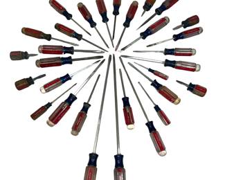Craftsman 415 Flat Head Screwdrivers Vintage Red Blue Handles