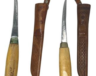 Vintage J Martini Finland Rapala Filet Knife 4” Leather Sheath Fishing