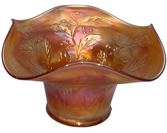 Fenton Marigold Carnival Glass Ruffled Hat Bowl 5" Wide