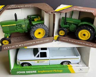 ERTL Diecast JOHN DEERE 1953 & 1960 Collector’s Ed. Tractors With 1:16 Implement Pickup
