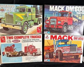 4~ VTG Models By AMT & GM * Diamond REO, 1:43 Peterbilt & 1:25 MACK Truck & Tractor