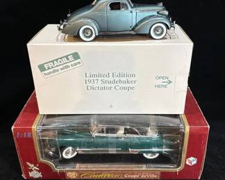 Diecast Lim. Edition 1335/5000 1937 Studebaker Dictator Coupe & 1:18 Cadillac Coupe DeVille
