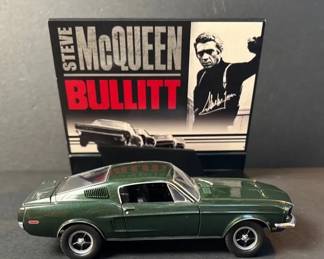 Limited Edition Signed Steve McQueen Bullitt 1968 Mustang GT Diecast Metal Car