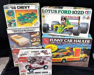 Large Lot Of Model Cars! * Funny Car Hauler, Lotus FORD 102D, ‘56 CHEVY
