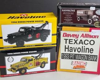 4~ Havoline Motor Oil Diecast Banks * Davey Allison 1993 Texaco Pit Bank