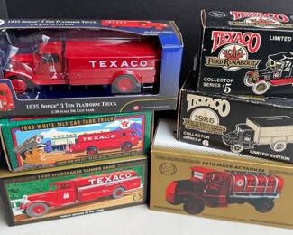 6~ NEW Texaco Diecast Bank Of Various Trucks & Tankers * MACK, FORD, DODGE