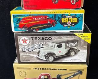 NIB 4~TEXACO Diecast Coin banks * Spec.Ed. ‘47 Dodge Canopy & ‘46 DODGE Tow Truck