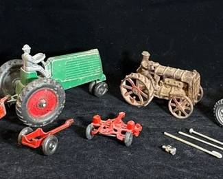 Vintage Metal Tractors & Farm Equipment * Aluminum Slik-Toys; Hubley, USA