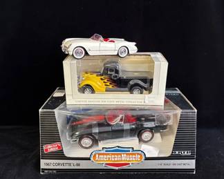 3 New Diecast Metal Cars * ERTL 67 Corvette * 1937 Ford * 1953 Corvette