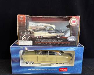 2 New Diecast Metal Cars * 1:18 * 1952 Nash Ambassador Airflyte * 1959 Metropolitan 1500