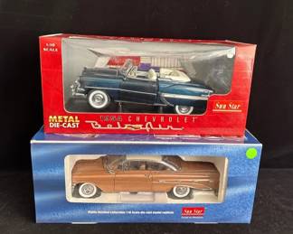 2 New 1:18 Sunstar Metal Diecast Cars * 1959 Bonneville * 1954 Bel Air