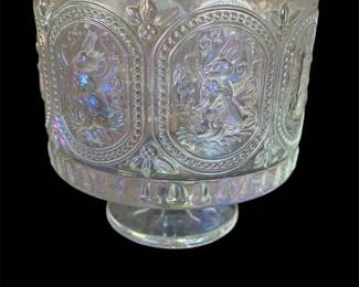 Vtg. Carnival Glass Easter Bunny Trifle Bowl