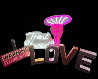 Two Lightup Signs W  Additional Sign