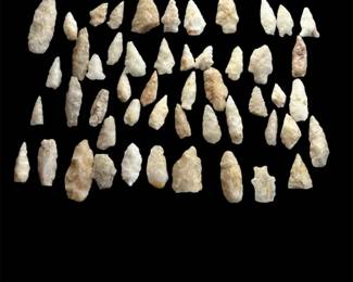 Large Lot Of Quartz Arrowheads