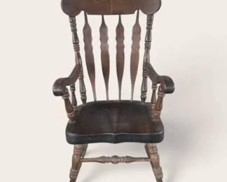 Vintage Solid Wood Rocking Chair 