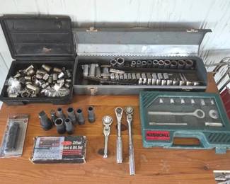 Large Assortment Of Sockets And Ratchets