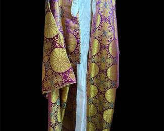 Womans Purple  Gold Brocade Robe