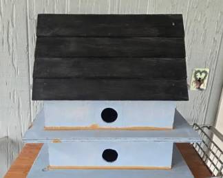 Handmade Tiered Wooden Birdhouse