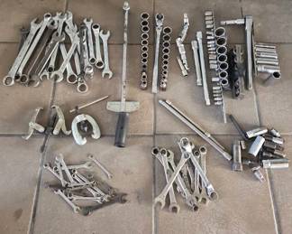 Collection Of Wrenches, Ratchets And Sockets