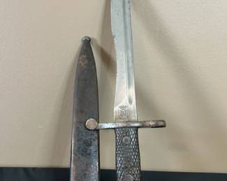 Vintage Spanish Toledo Bayonet With Scabbard 