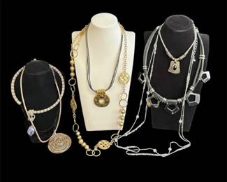 7 Chico’s Silver Gold Tone Metal Necklaces Various Lengths