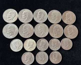 10 Eisenhower Dollar Coins 1971-77 * Bicentennial JFK Half Dollar Silver Coins 1964-78