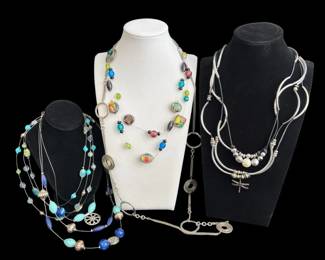 6 Glass Beaded Necklaces * Chico’s * Lizzy James * Loft