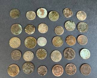 30 Antique Coins * 1706-1848 * India Batav * Centismo * Kreuzer * Pfennig * Schilling