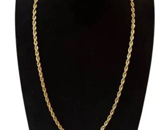Gorgeous Thick Heavy 14K Yellow Gold Twist Chain Necklace * Weight = 21.36g!! * 20” Length