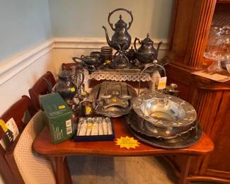 Plated Silver, Pewter, Silver Platters,Trays