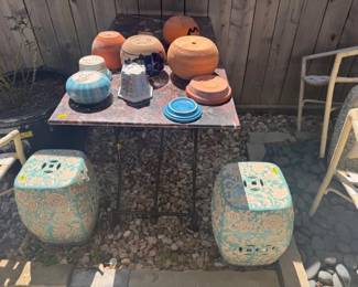 Plants Stands and clay yard pots