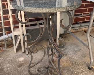 Iron small marble top iron base FOR SALE