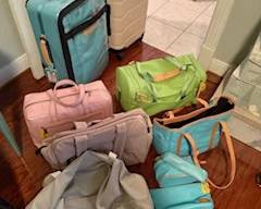 Set of JON HART purses and luggage in playful colors and GREAT prices
