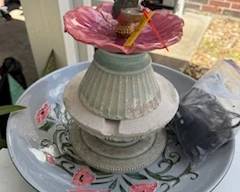 Small outside water fountain