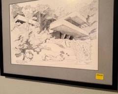 Frank Loyd Wright Poster and Charcoal -Pen and Ink  