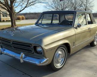 1966 Studebaker Daytona 2 Door, 283 Cubic Inch 195 HP V-8 Engine, Automatic 3 Speed Transmission, 12 Volt, Pea Green/Silver/Black, VIN #C532777 