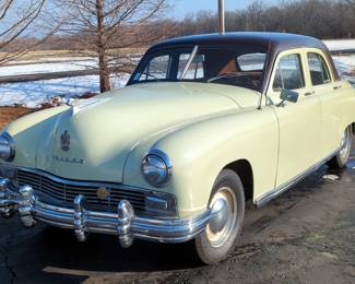 1947 Frazer Manhattan 4 Door Sedan, Factory Inline 6 Engine, 3 Speed Manual Transmission, 6 Volt, Cream/Brown, VIN #F47C1019010 