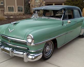 1952 Chrysler Saratoga 4 Door Sedan, 331 Cubic Inch Hemi V-8 engine, 4 Speed Fluid Matic Semi-Automatic Transmission, 6 Volt, Green/Green, VIN #76537533 