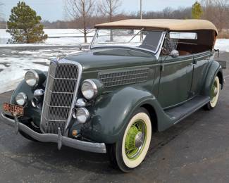 1935 Ford Phaeton 4 Door, 221 Cubic Inch Flathead V-8 Engine, 3 Speed Manual Transmission, 6 Volt, Hunter Green, VIN #181669082 