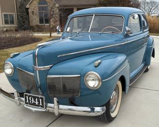 1941 Mercury 2 Door, 221 Cubic Inch 85 HP Flathead Engine, 3 Speed Manual Transmission, Blue, VIN #99A449388 