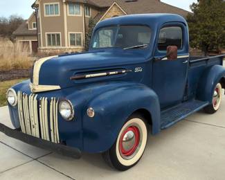 1946 Ford Pickup Truck, 239 Cubic Inch Flathead V-8 Engine, Ranger 5 Speed Transmission, 6 Volt, Original Paint/Blue, VIN #794205 