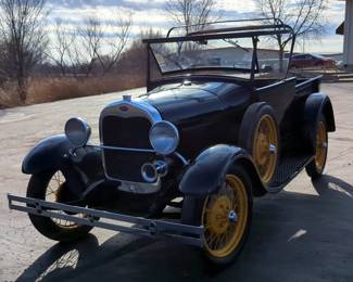 1929 Ford Model A Roadster Pickup Truck, Black, VIN #A3129243 
