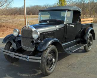 1929 Ford Model A Roadster Pickup Truck, Black, VIN #A2322304