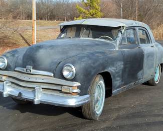 1949 Kaiser Traveler 3 Dr Sedan, 226 Cubic Inch Inline 6 Engine, 3 Speed Manual Transmission, Primer Blue, VIN #K491024276, 