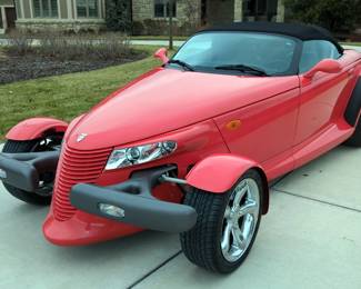 1999 Plymouth Prowler Convertible, 3.5 Liter SOHC 24 Valve 253 HP V6 Engine, Automatic Transmission, 12 Volt, Red/Black, VIN #1P3EW65G8XV504970