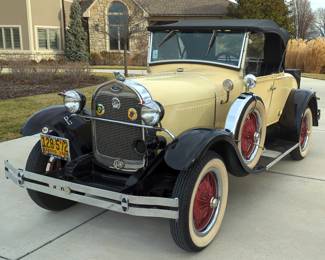 1980 Ford Model A Shay Replica, 140 Cubic Inch Inline 4 Engine, 4 Speed Manual Transmission, 12 Volt, Yellow/Black, VIN #1HWA31AA4AE006368, 