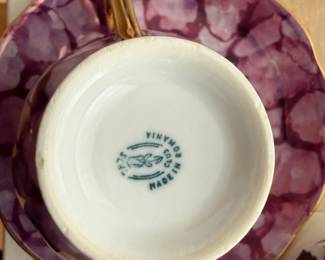 JRJS Cluj Romania Mauve Floral Tea Cup and Saucer