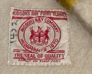 1930s Hudson Bay Company 4-Point Striped Blanket 