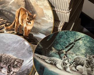 W.S. George W.S. George "The World's Most Magnificent Cats" & "Nature's Playmates" Collector's Plates